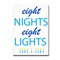Crafted Creations White and Blue "Eight Nights Eight Lights" Hanukkah Rectangular Wall Art Decor 30" x 20"